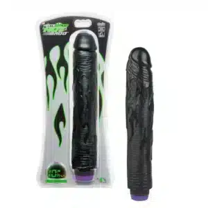 10" Classic Vibrating Multispeed Dildo - Black