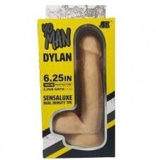6.25" Real Feel Dildo with Balls & Suction Cup - Light Beige