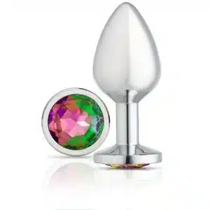 Cloud 9 Anal Gems Silver Chromed Jeweled Butt Plug - Medium