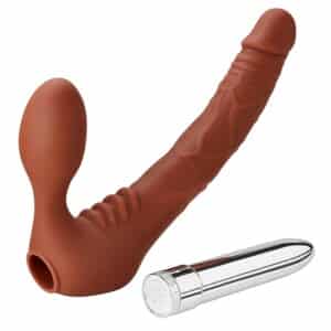 Cloud 9 Novelties Strapless Strapon 6.5” Vibrating Dildo - Brown