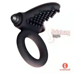 Elite S-Bullet Vibrating Silicone Tongue-Shaped Cock Ring