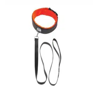 Elite Couples Black and Orange Faux Leather Adjustable BDSM Collar and Leash Set