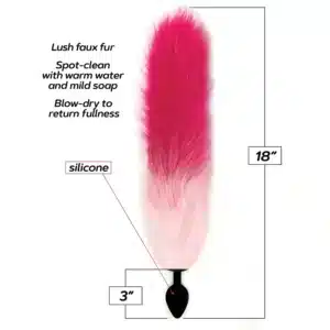 Elite Foxy Tail 18" Anal Plug Faux Fur  - Pink