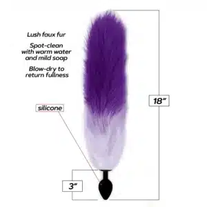 Elite Foxy Tail 18" Anal Plug Faux Fur - Purple
