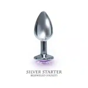Elite Silver Starter Bejeweled Steel Plug - Purple