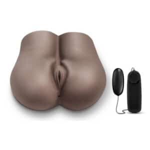 Elite Hot Chocolate Luscious Tiana Vibrating 8" Pussy Ass Combo with Remote Control - Brown