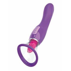 Purple and pink personal massager with control buttons.