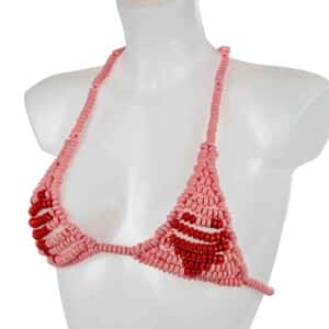Lovers Edible Candy Bra with Hearts - Pink and Red