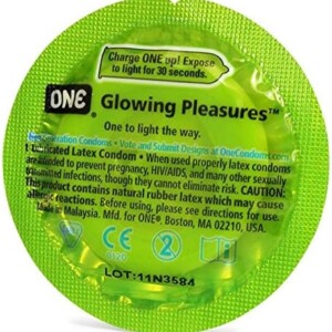 One Glowing Pleasures Condoms Single