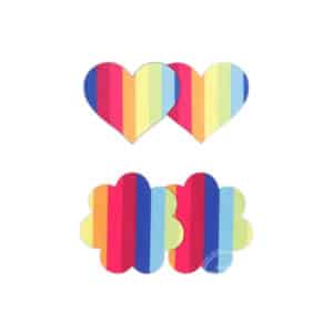 Rainbow Pride Heart & Flower Pretty Nipple Pasties