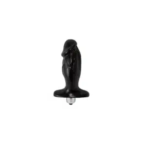 Small Cock-Shaped Vibrating Anal Plug - Black