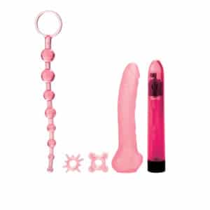 The Lover's 4-Piece Sex Toy Date Night Kit with Vibrators - Pink