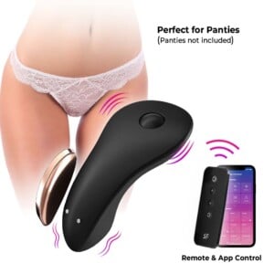 Remote-controlled wearable vibrator for discreet use.