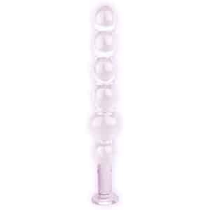 Elite Glass Thins Elliptical 7.5" Ribbed Glass Dildo