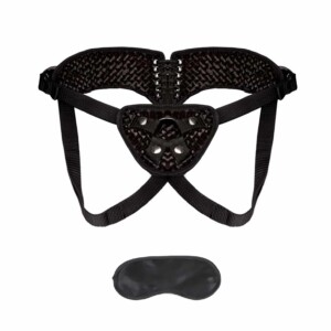 Lux Fetish Diamond Velvet Strap-On Corset Black, One Size Fits Most - Black