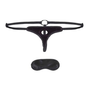 Lux Fetish Black Velvet Bikini Strap On - One Size Fits Most
