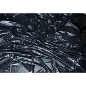 Lux Fetish PVC Vinyl Bed Sheet California King - Flat Black