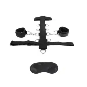 3 Piece Adjustable Neck & Wrist Restraint Set - Black