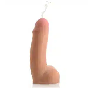 Dual Density 7.3" Premium Cum Squirting Elite Dildo with Balls & Suction Cup - Light Beige