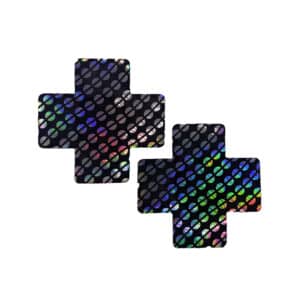 Holographic Sequin Pattern X Cross-Shaped Nipple Pasties