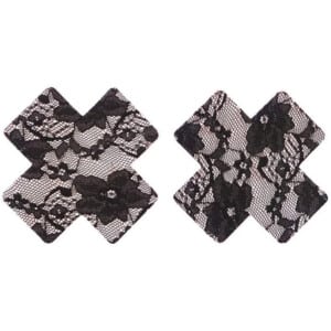 Black Lace X Cross-Shaped Nipple Pasties