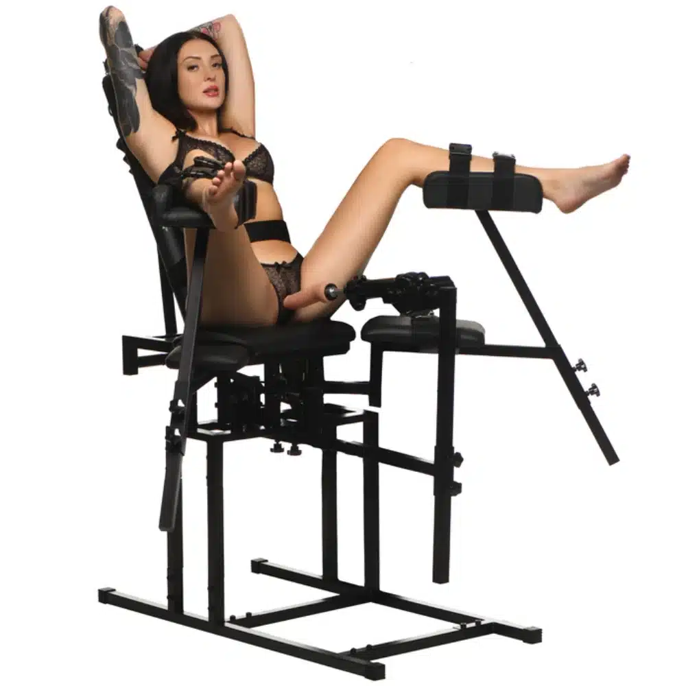 Leg Spreader Obedience Chair With Sex Machine - Image 2