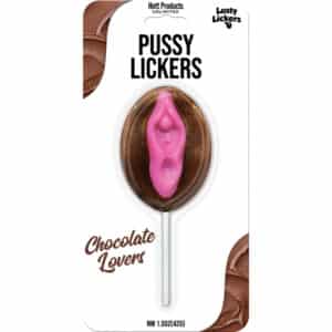 Pussy Licker Pussy Pops Candy Sucker - Strawberry - Chocolate Flavored