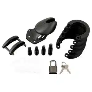 Blue Line Silicone Chastity Cage - Black