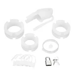 2" Mini Silicone Cock Cage With Ball Divider - White