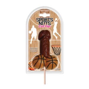 Sports Nuts Cock Pops Penis Lollipop with Basket Balls - Chocolate Flavor