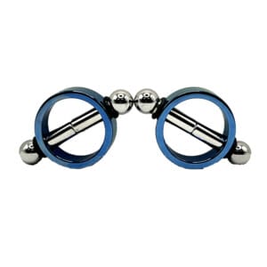 Non-Piercing Metal Magnetic Nipple Clamps - Blue