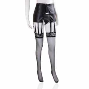 Elite BDSM Women's Wet Look Faux Leather Garter Belt - OS