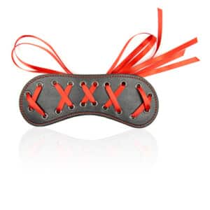 Elite BDSM Couples Play Black & Red Corset Tie Up Blindfold