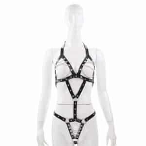 Elite BDSM Women's Torso Harness with Metal Chain Accents - OS