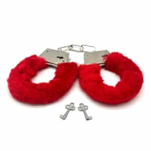 Elite BDSM Red Furry Handcuffs