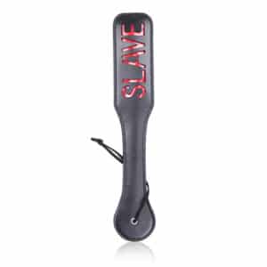Elite BDSM SLAVE Impression Spanking Paddle - Black with Red Letters