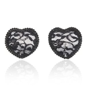 Elite BDSM Seductive Sweet Heart Black Lace Nipple Pasties
