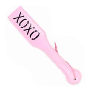 Elite BDSM XOXO Bondage Slapper - Light Pink and Black