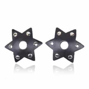 Elite BDSM Starstruck Black Star Shaped Nipple Pasties with Metal Studs