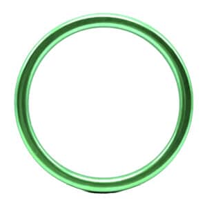 Electric Green Striped High-Polish Stainless Steel Cock Ring Cock Band - 2"