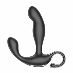 Ergonomic Vibrating Prostate Toy with Remove Control - Black