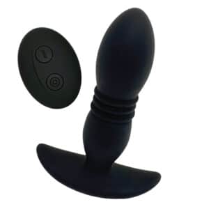 Supersonic Vibrating Butt Plug with Remote Control - Black
