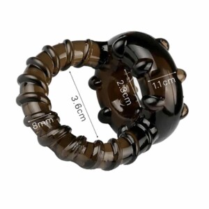 Elite Get Twisted Premium Nubby Cock Ring - Black