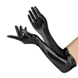 VIP BDSM Black Leather Arm Sleeves & Vampire Gloves