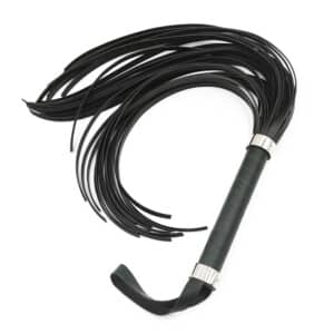 Elite BDSM Luxury Flogger - Black & Silver