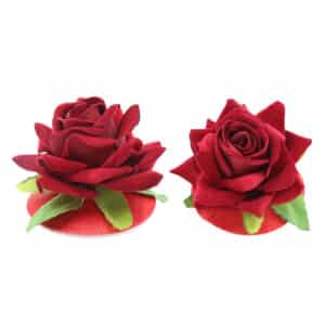 Elite BDSM Blooming Red Rose Nipple Pasties
