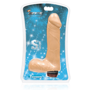 Ignite Vibrating 7" Lifelike Dildo with Balls - Light Beige