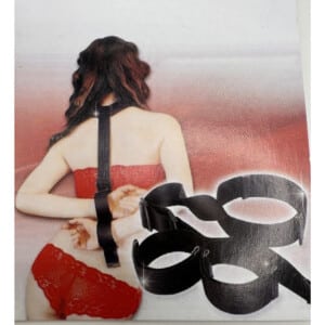 Naughty USA BDSM Adjustable Behind the Back Restraint Set with Neck Collar