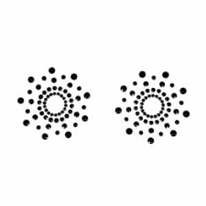 Naughty USA Adhesive Rhinestone Nipple Covers - Black