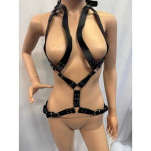 VIP BDSM Women's Halter Style Cut Out Body Harness - Black - OS